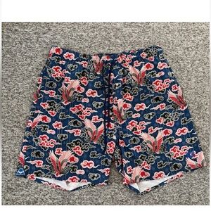 Arena Blue Tropical Birds Lined Swimming Trunks